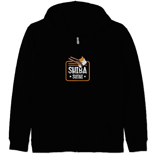 Shiba Sushi Japanese Foodie I Love Sushi Eater Zip Hoodies
