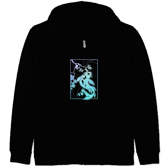 Koi Pastel Goth Cherry Blossom Zip Hoodies