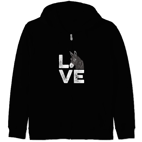 Love Donkey Nature Lover Gift Zip Hoodies