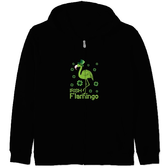 Irish Flamingo Lover Funny St Patricks Day Zip Hoodies