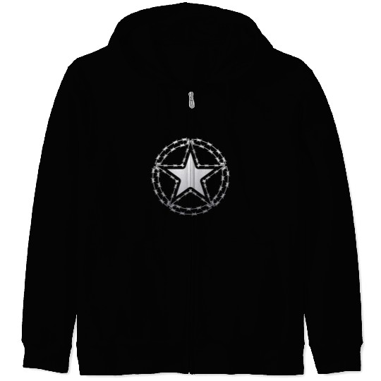Barbed Wire US Army Star Zip Hoodies