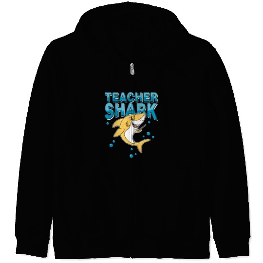 Teacher shark .. school student lessons enrollment Zip Hoodies