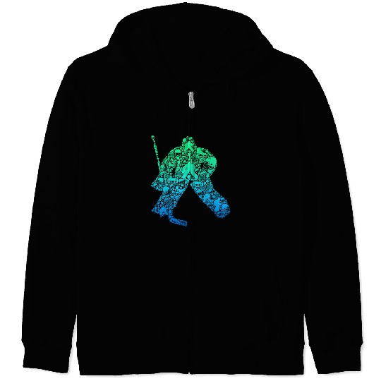 Ice Hockey Goalkeeper Ice Hockey Players Boys Kids Zip Hoodies