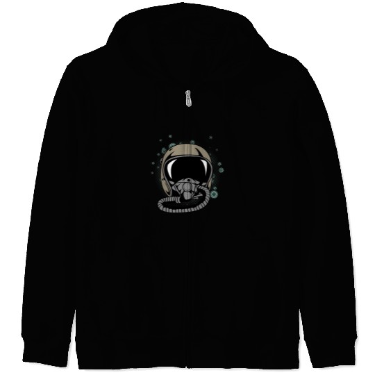 Pilot Helmet Student Pilot Gift Zip Hoodies