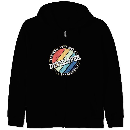 Developer. The man. The myth. The legend. Zip Hoodies