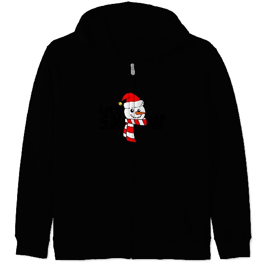 Let It Snow Snowman Snowflake Christmas Holiday Zip Hoodies