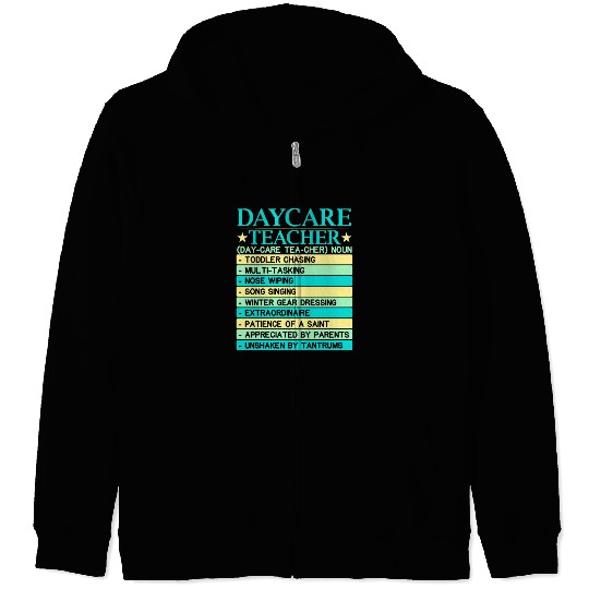 Daycare Teacher Childcare Educator Director Zip Hoodies