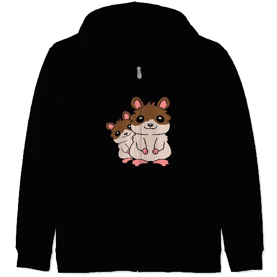 family hamster small child Zip Hoodies