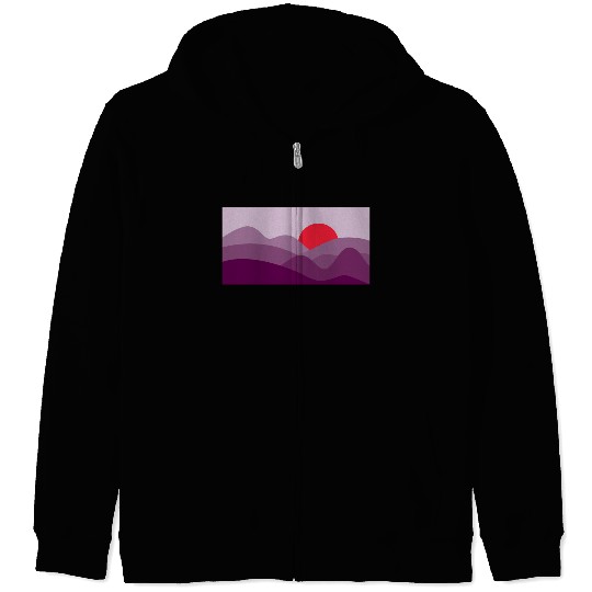 Minimalist Sun Dark Orchid Purple Zip Hoodies
