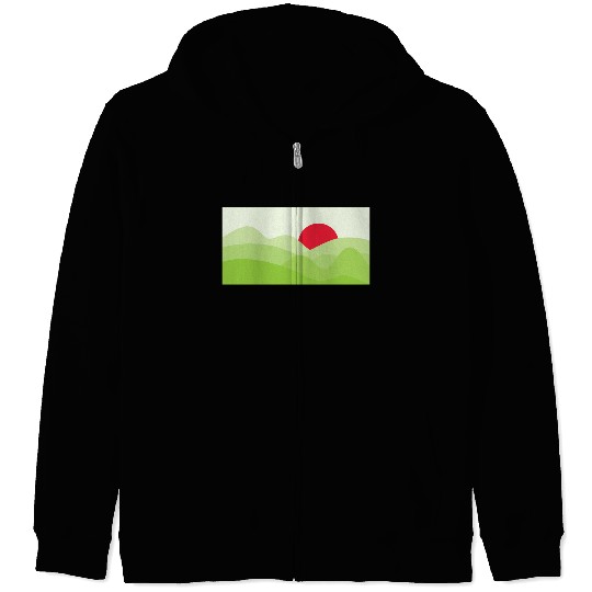 Minimalist Sun Light Green Zip Hoodies