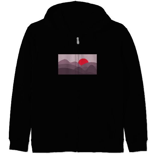 Minimalist Sun Dark Pink Purple Zip Hoodies