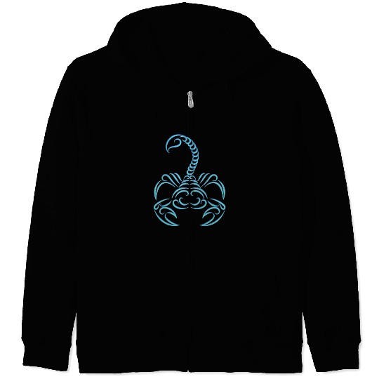 Scorpio Zodiac Water Sign Scorpion Logo Zip Hoodies