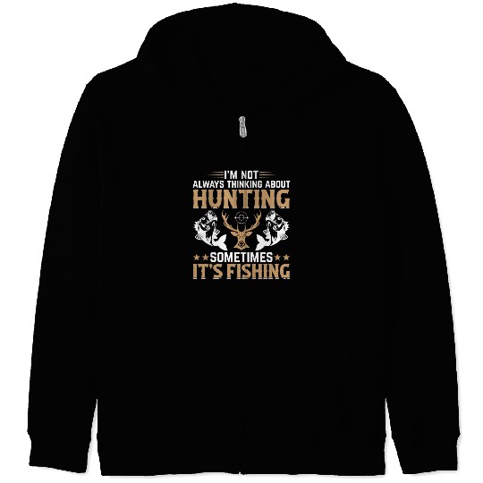 Fish Fishing Deer Hunting Trout Fishing - Deer Hun Zip Hoodies