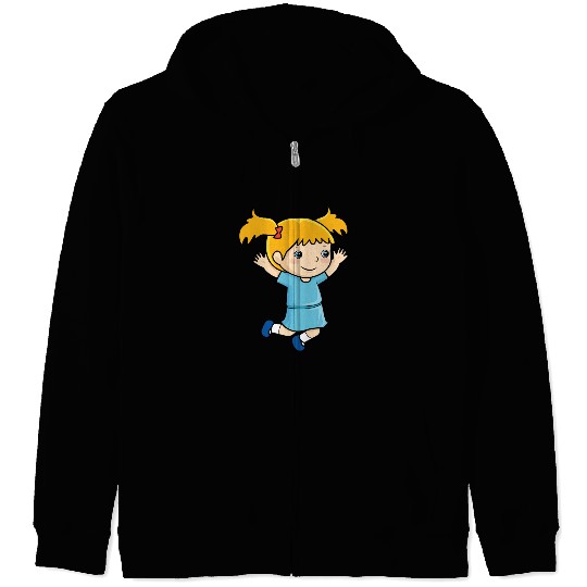 Girl jumps school enrollment joy kindergarten Zip Hoodies