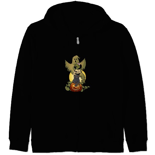 Zombie Pumpkin Ghost Skull Halloween Zip Hoodies