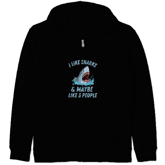 Ocean Animal Shark Lover Gift Funny Shark Zip Hoodies