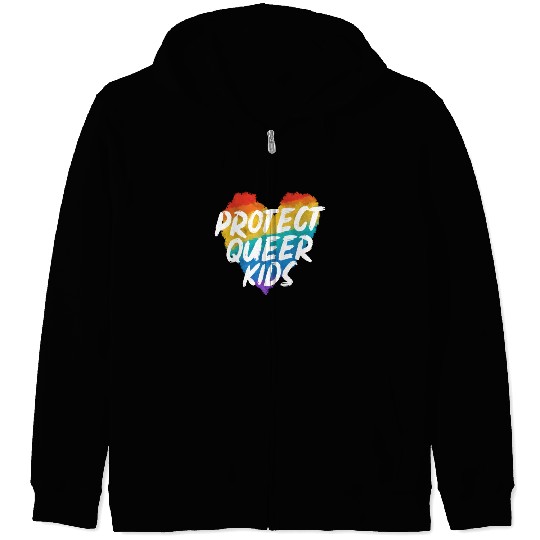 Protect The Queer Kids Rainbow Pride Month Zip Hoodies