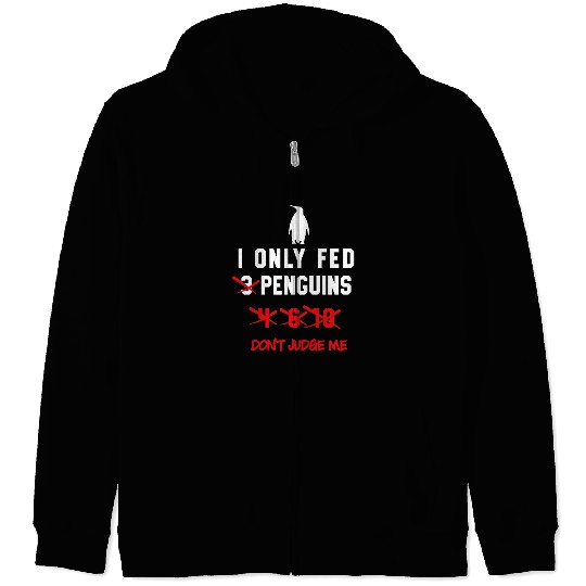 Don’t Judge Me Penguins Funny Numbers Women's Peng Zip Hoodies