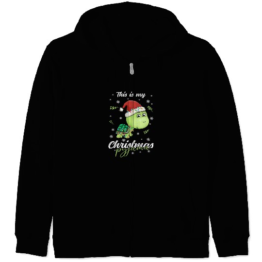 Winter Christmas Pyjama Turtle Zip Hoodies
