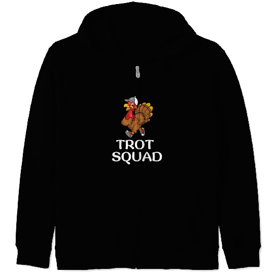 Thanksgiving Running Turkey Trot Squad Zip Hoodies