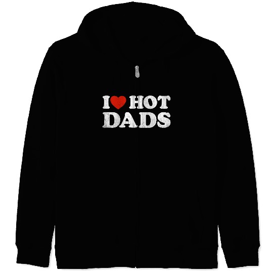 I Heart Hot Dads Outfit Y2K Adult Humor I Love Zip Hoodies