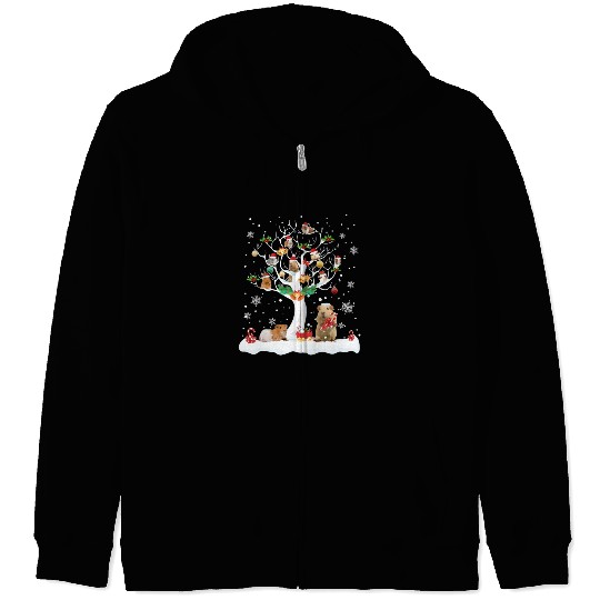 Guinea Pig Christmas On Winter Tree Goat Lover Zip Hoodies