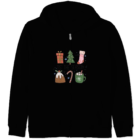 Tis the Season Christmas Zip Hoodies