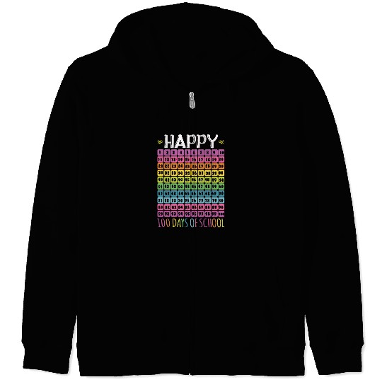 Number Student Happy 100th Day 100 Days Of School Zip Hoodies