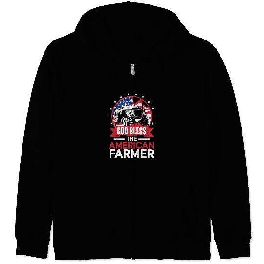 Farming Farmer Us American Flag Zip Hoodies