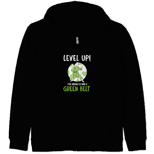 Level Up! This women is now a green belt Zip Hoodies