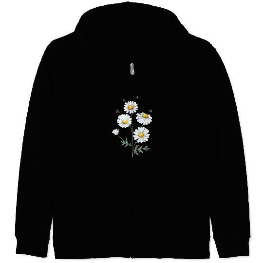 Marguerites Daisy Summer Daisies Flower Garden Zip Hoodies