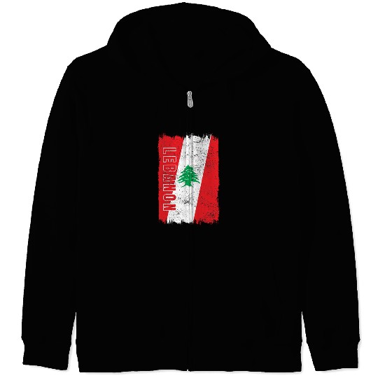 Lebanon vintage flag Zip Hoodies