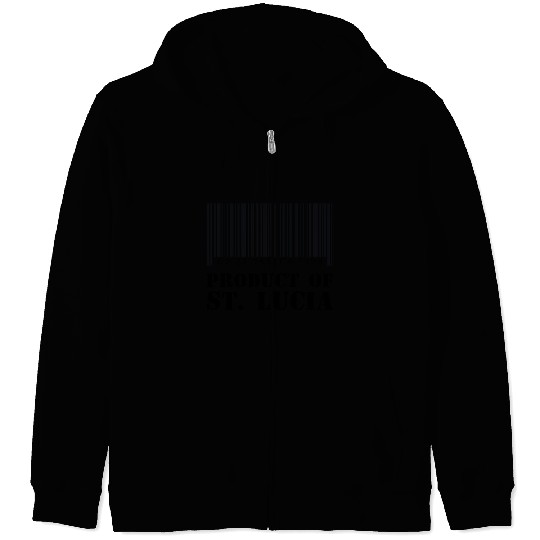 Product of St. Lucia (Black) Zip Hoodies