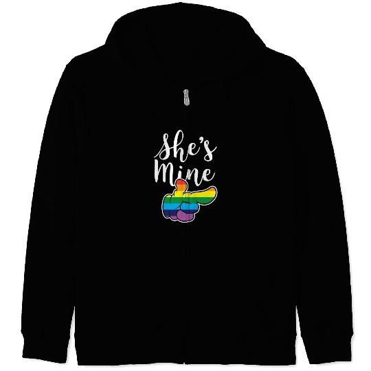 Matching Lesbian Couple She's Mine Part2 Zip Hoodies