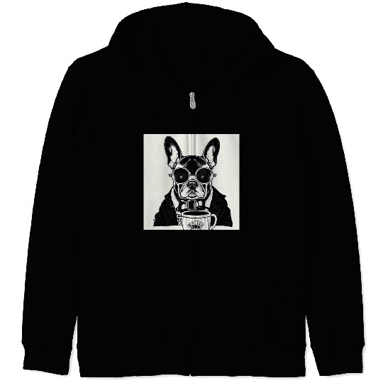 I love dog and coffee Zip Hoodies
