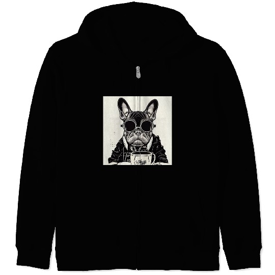 I love dog and coffee Zip Hoodies