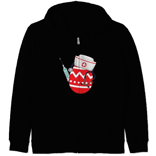 Funny Easter Egg Nurse Stethoscope Syringe RN Zip Hoodies