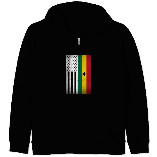 Ghana Design for proud Ghanaian Americans Zip Hoodies