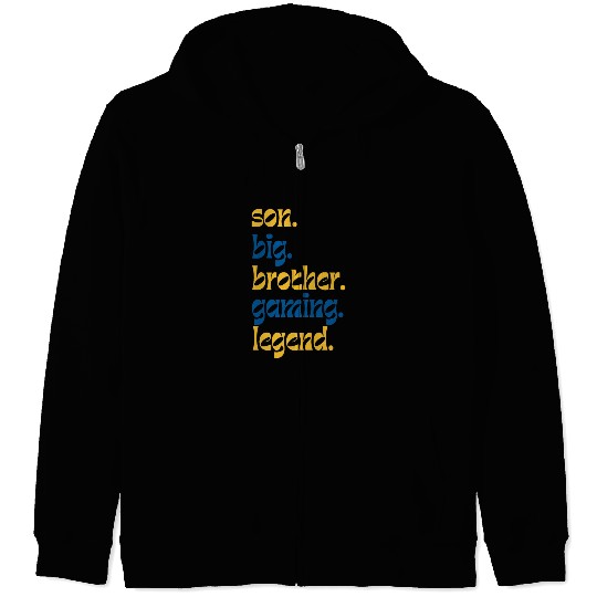 SON BROTHER GAMING LEGEND for gamer typography Zip Hoodies