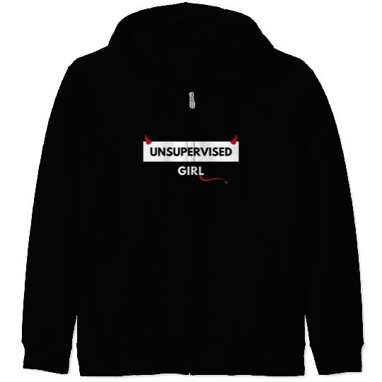 UNSUPERVISED GIRL FUNNY CUTE DESIGN Zip Hoodies