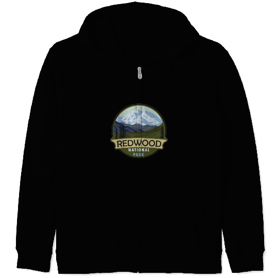 Cool Vintage Retro Redwood National Park Mountain Zip Hoodies