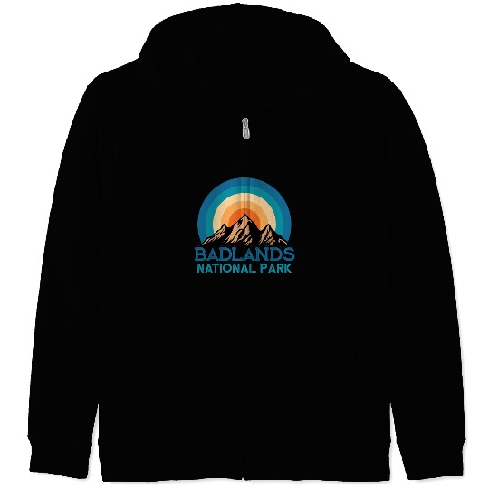 Cool Vintage Retro Badlands National Park Mountain Zip Hoodies