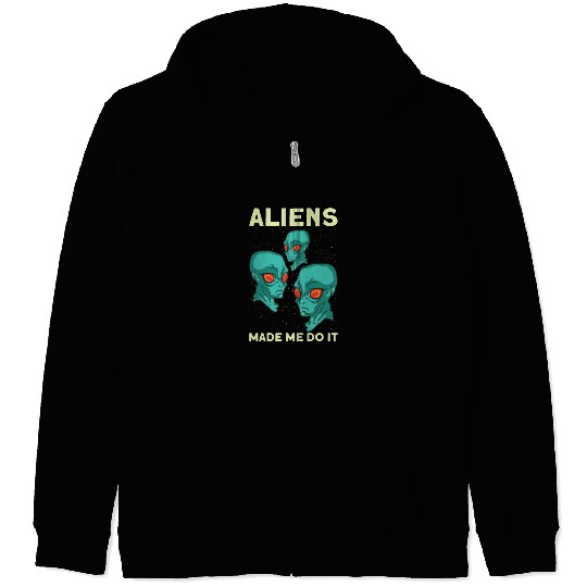 Alien Extraterrestrial Area 51 UFO Space Geek Gift Zip Hoodies