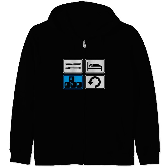 gaming daily repeat computer Zip Hoodies
