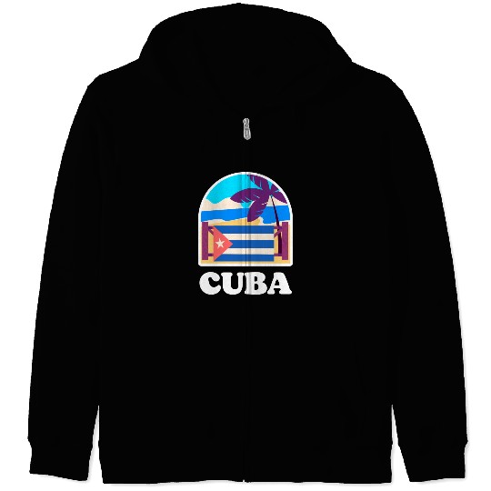 Vintage Cuba Travel Zip Hoodies