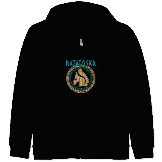 Ratatoskr Norse Squirrel Viking Vikings Zip Hoodies
