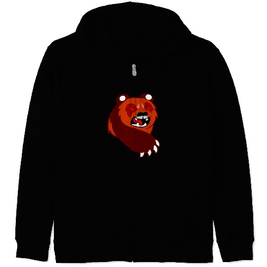 angry panda Zip Hoodies
