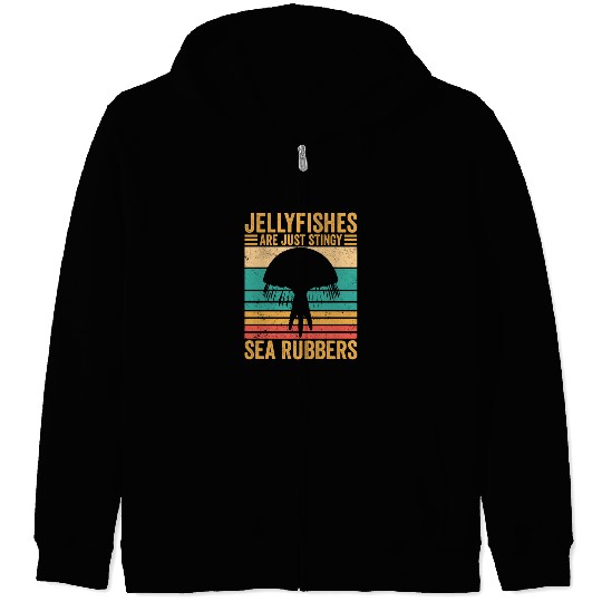 Funny Jellyfish Are Just Stingy Sea Rubbers Retro Zip Hoodies