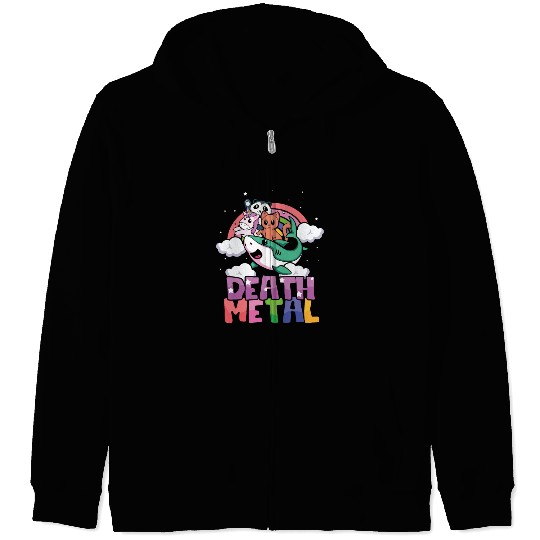 Shark Unicorn Panda Cat Love Metal Music Rock Zip Hoodies