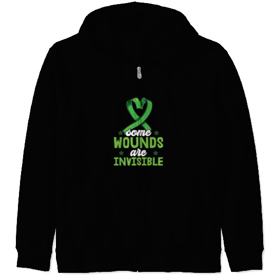 Mental Health Some Wounds Are Invisible Zip Hoodies